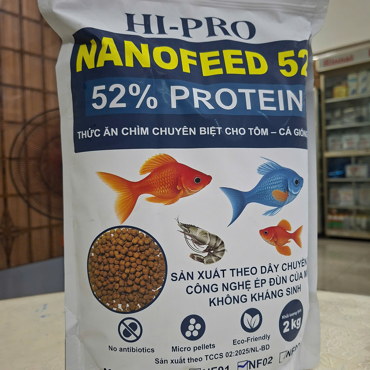 Cám chìm Hipro-nano feed 52%/Mãnh 0.4mm/2kg