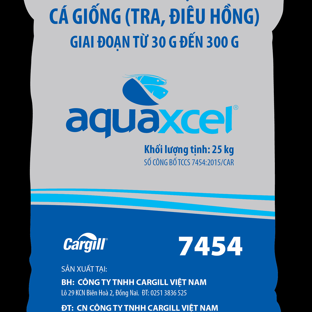 Bao 25kg Cargill 7454ex viên 3mm 30% đạm