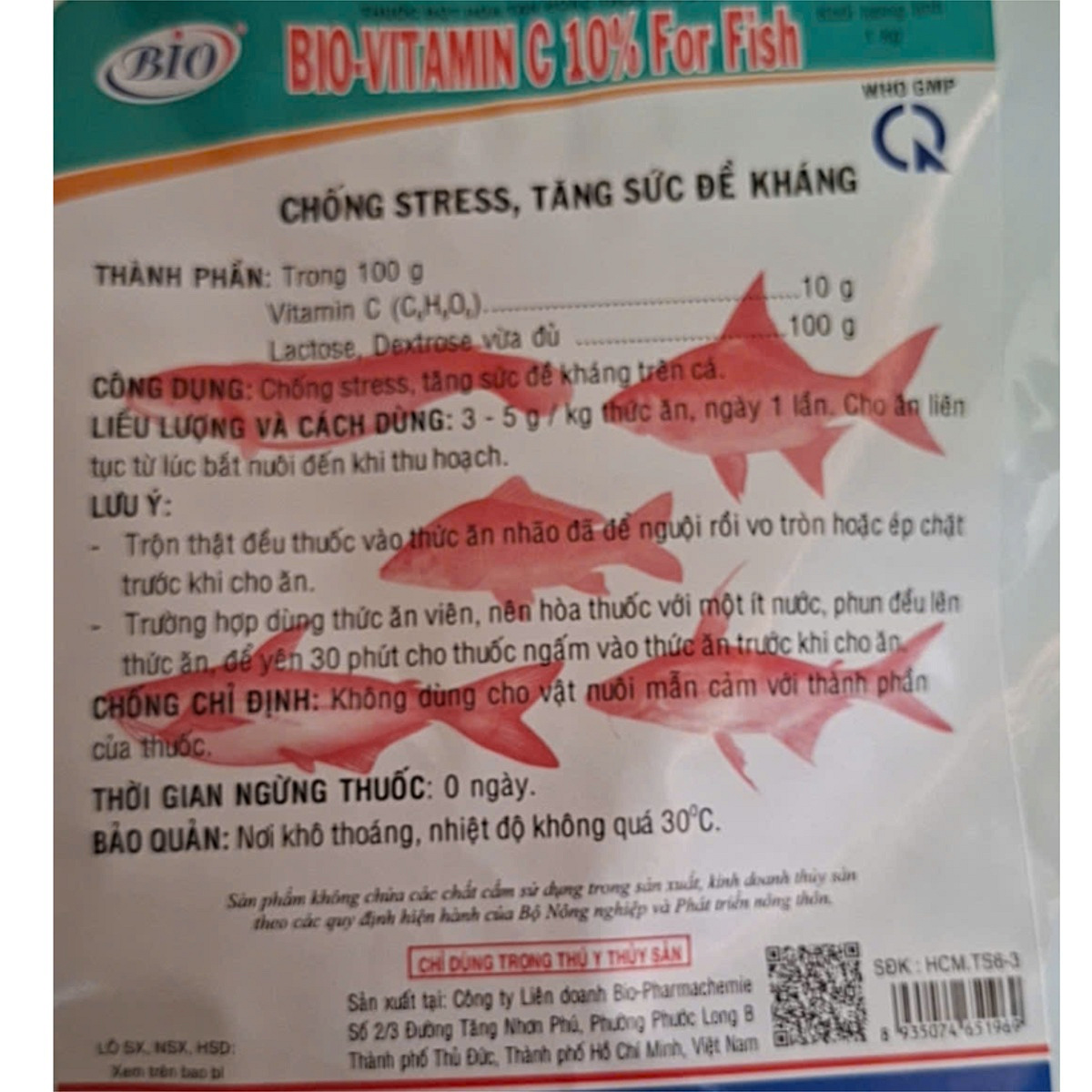 Gói 1kg BIO-VITAMINC FOR FISH 10%