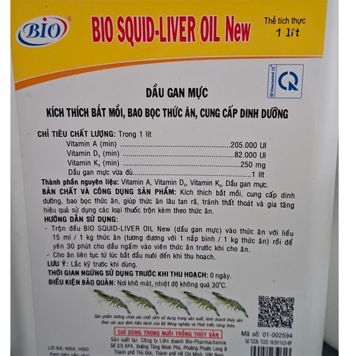 Bình 1 lít BIO-SQUID-LIVER OIL NEW