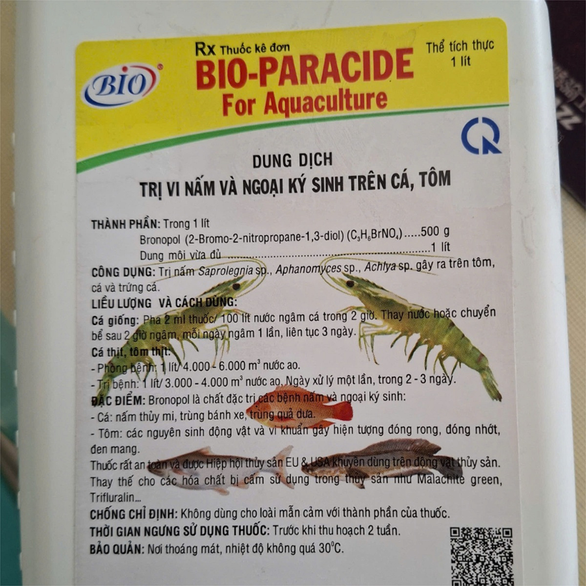 Chai 1 lít BIO-PARACIDE FOR AQUACULTURE